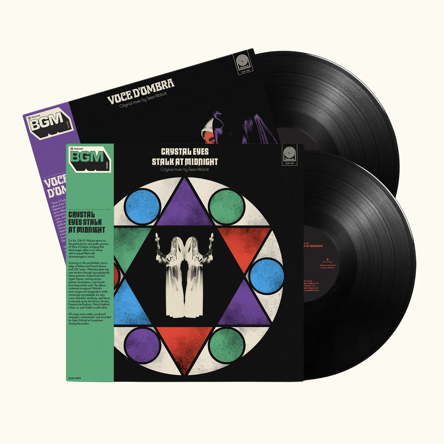 Sean Wolcott – Crystal Eyes Stalk at Midnight & Voce d'Ombra: Double Feature (LP Pre-Order)